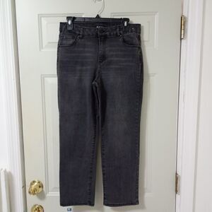 D Jeans Women 10 Black High Waist Stretch Denim Straight Leg